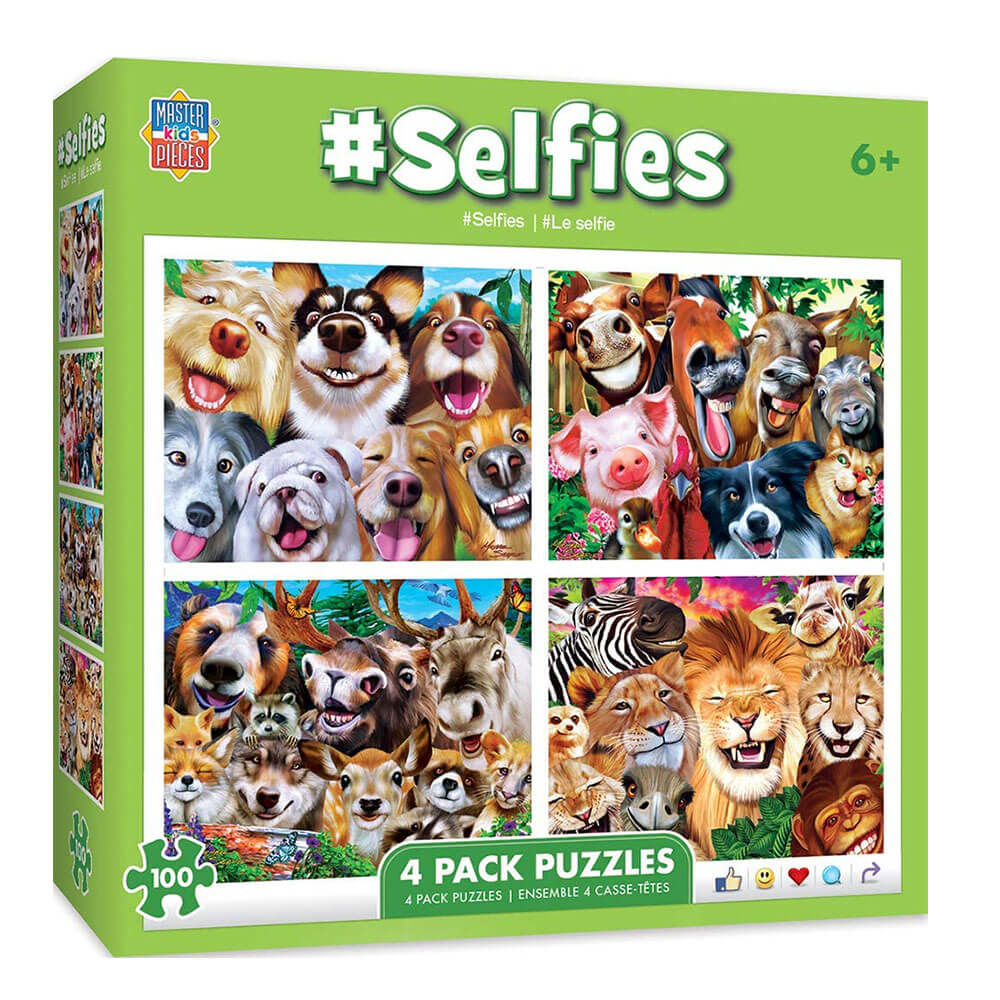 Masterpieces Puzzle Selfies Puzzle 4 Pack (100 pcs)