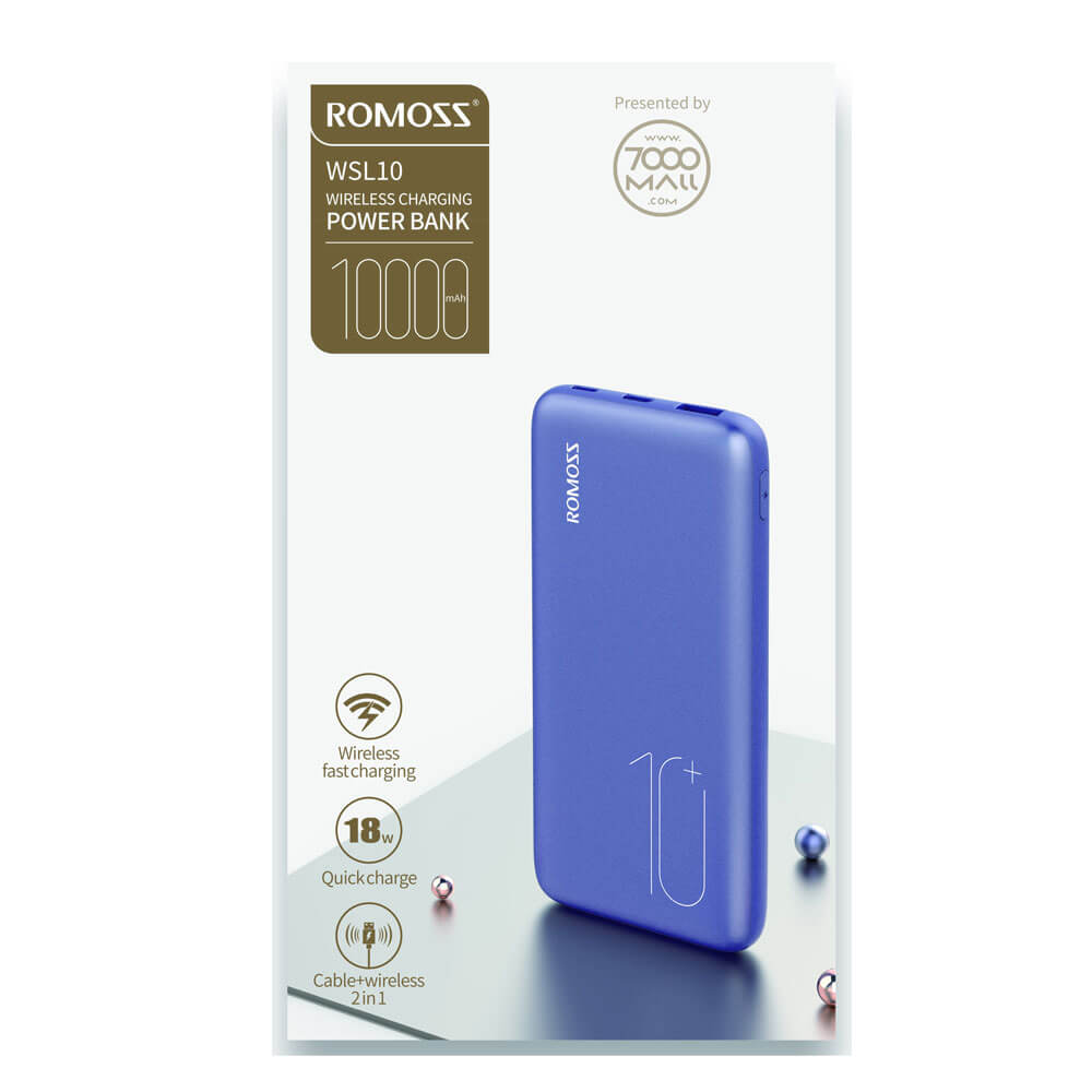 Romoss WSL10 Powerbank Wireless Fast Charging (10000mAh)
