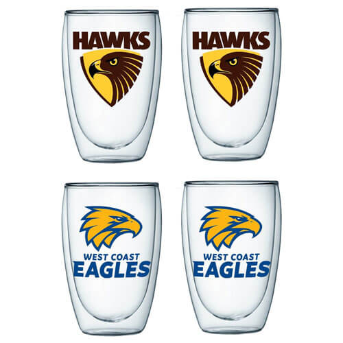AFL Double Walled Glasses Set of 2