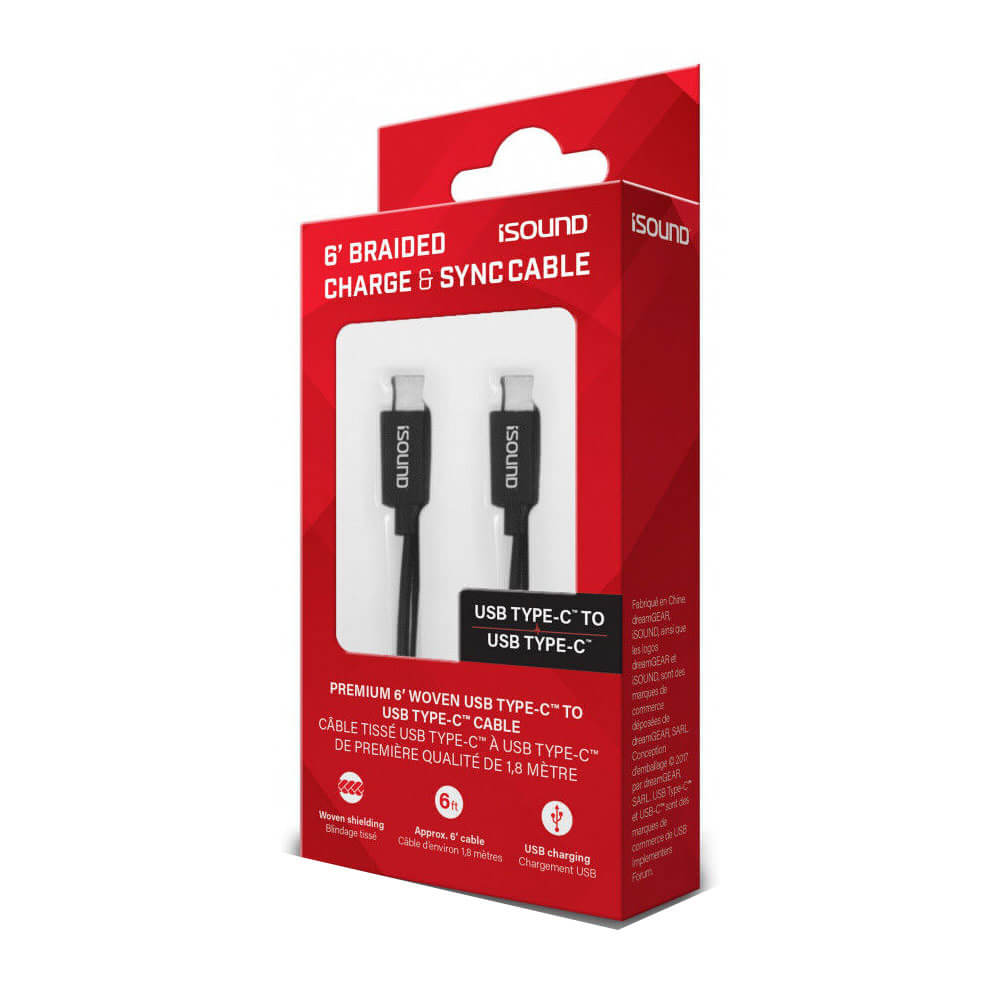 iSound USB-C Braided Charge & Sync Cable (Black)