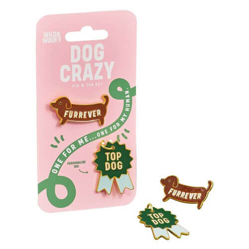 Wild & Woofy Dog Pin & Tag Set