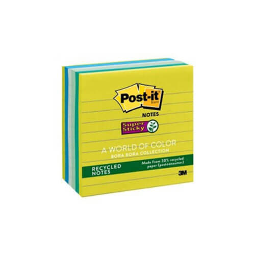 Post-It Lined Super Sticky Notes 6pk
