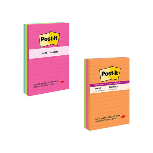 Post-it Notes 98x149mm Assorted (3pk)