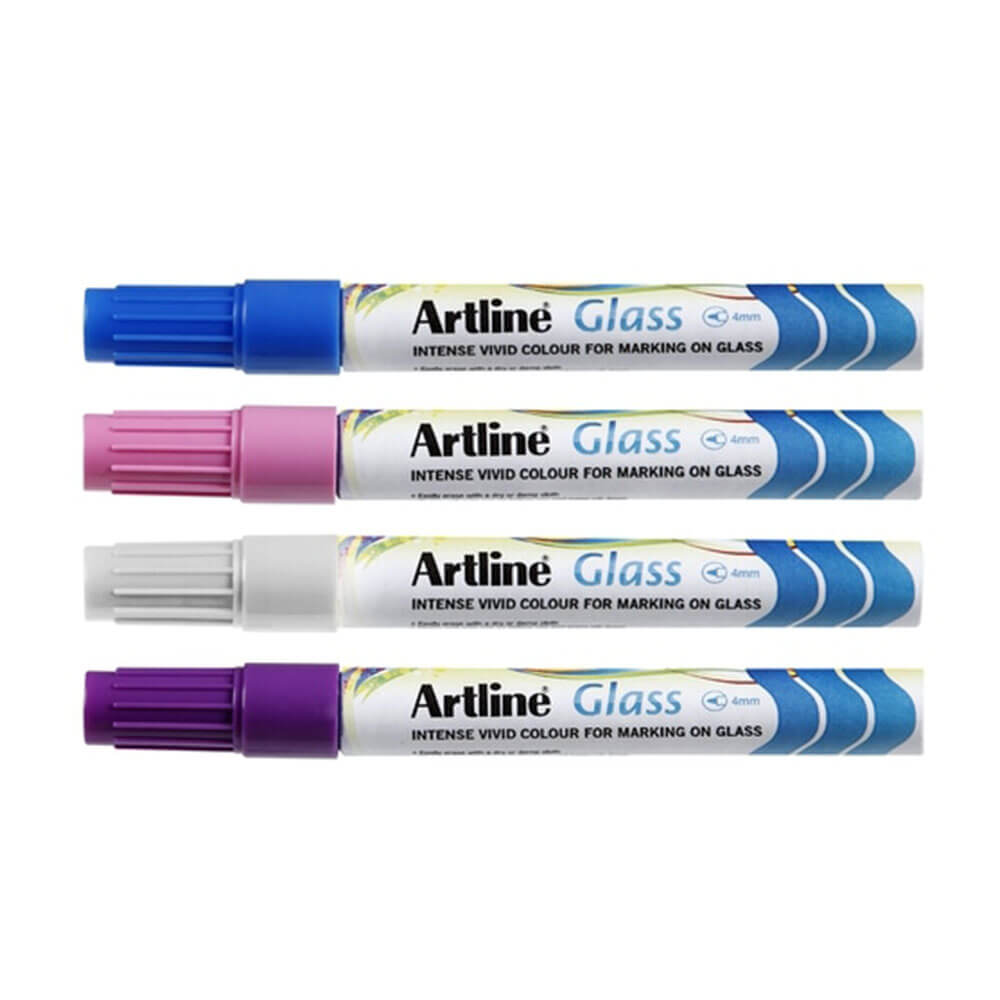 Artline Glass Marker 2mm Assorted (12pk)