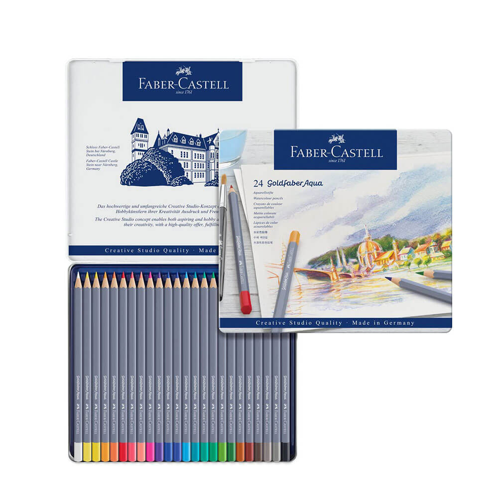 Faber-Castell Aqua Goldfaber Watercolour Pencils (Tin of 24)
