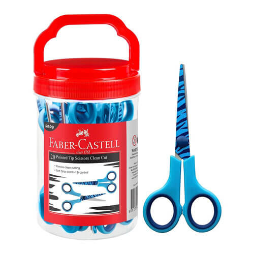 Faber-Castell Clean Cut Scissors 150mm (20/Jar)