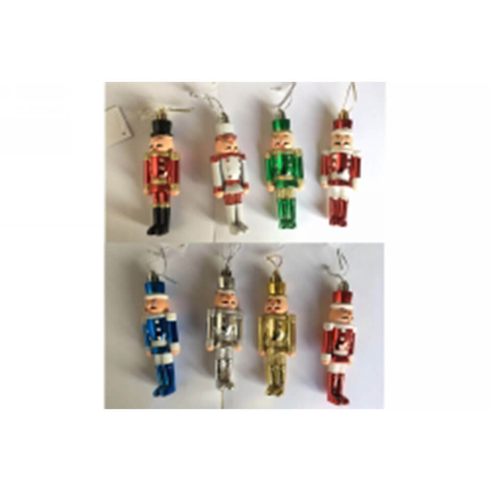 Christmas Metallic Nutcrackers Decoration Assorted 130mm 6pk