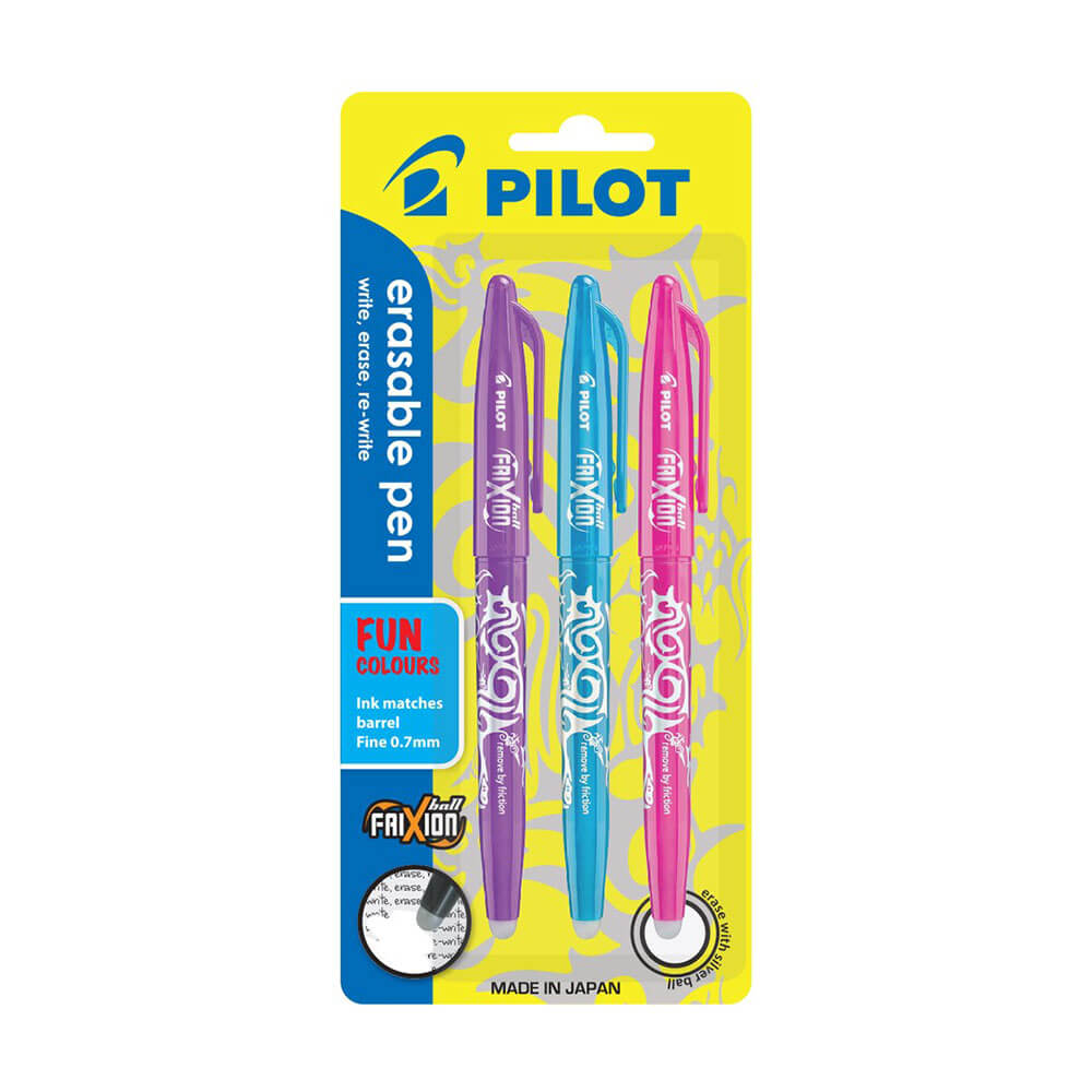 Pilot Frixion Pen Medium 1.0mm 3pk