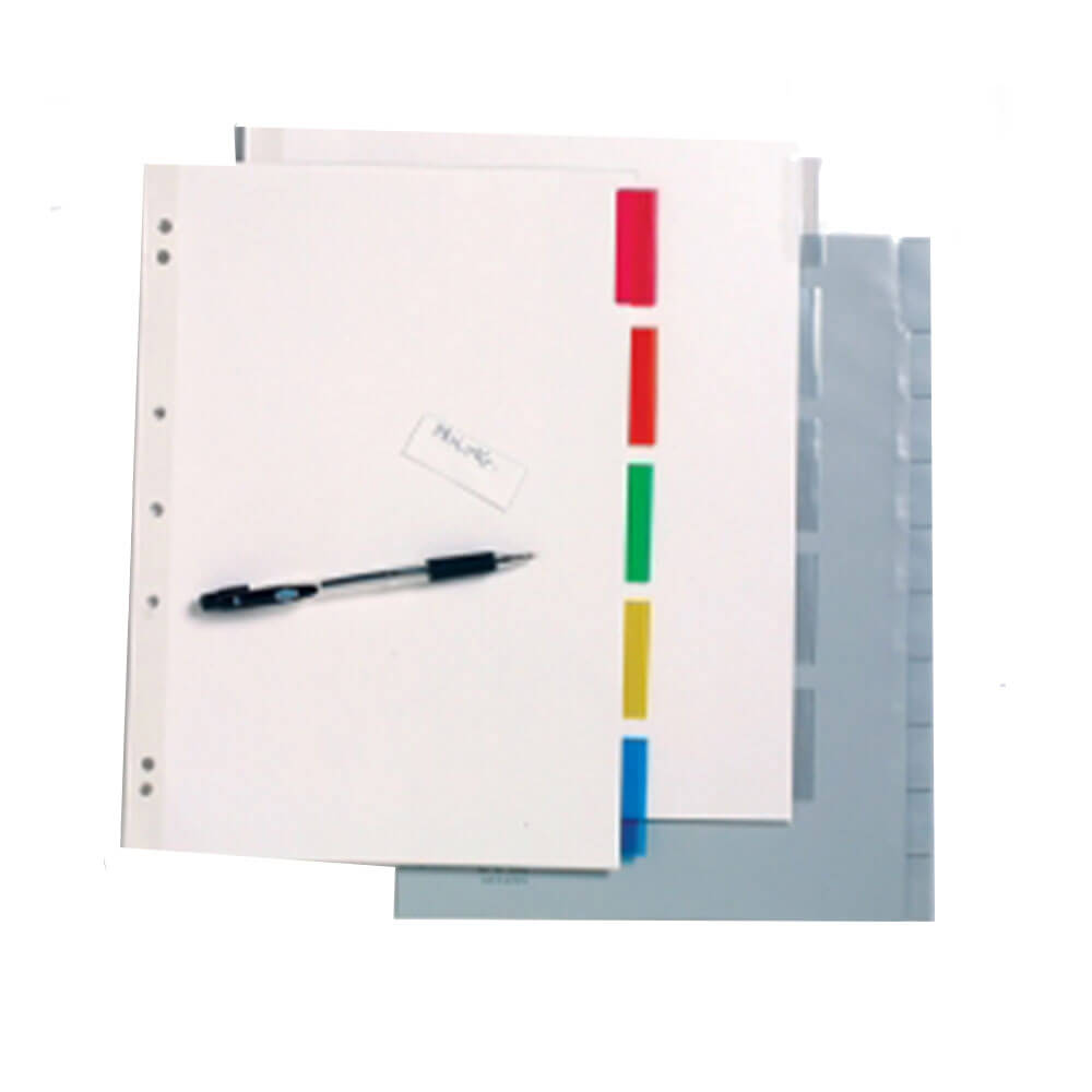 Marbig Insert Clear Dividers Grey A4 (10 Tab)