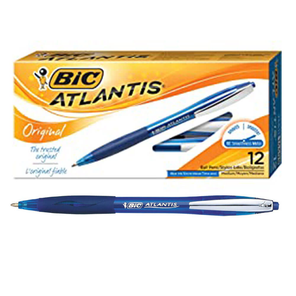 Bic Atlantis Retractable Pen Medium Point (12pk)
