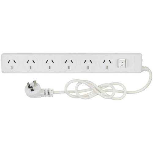 Jackson Industries 6 Outlet Master Switch Powerboard (White)