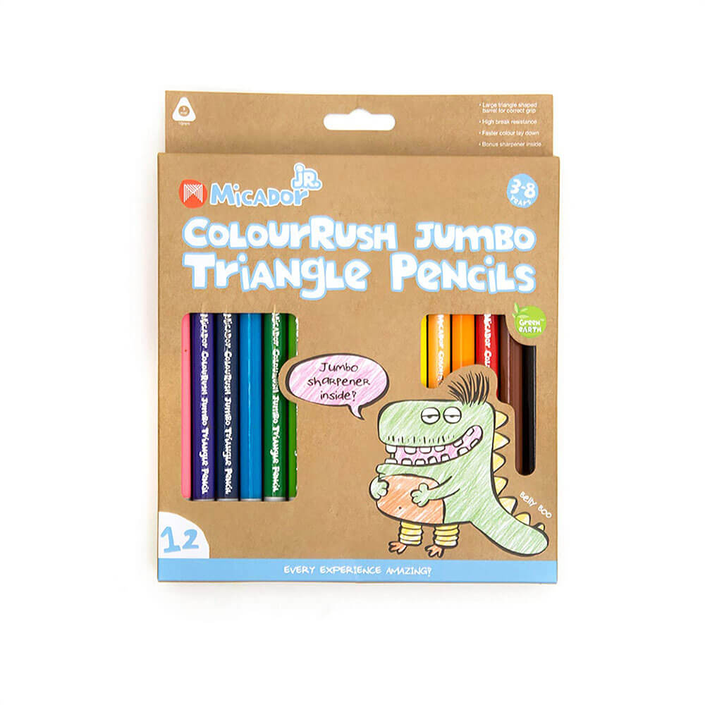 Micador Colourush Jumbo Triangle Pencils (12pcs)