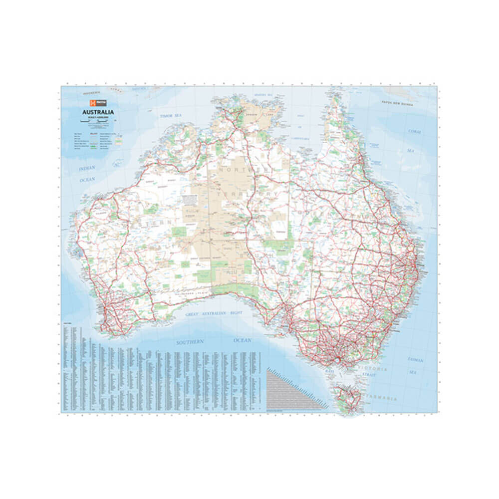 Hema Australia Wall Laminated Map in Tube (1000x875mm)
