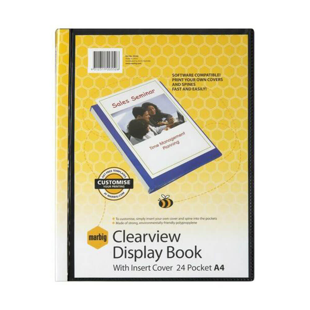 Marbig Display Book Clearview A4 Black