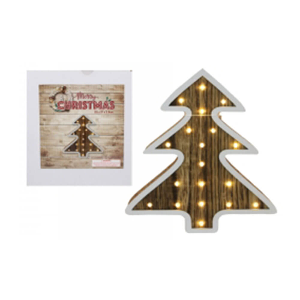 Christmas Wooden Tree with Led Lights Decoration