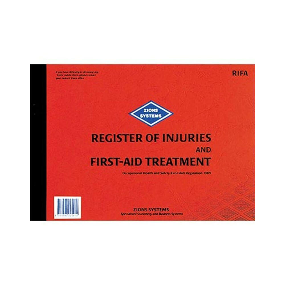 Zions Register of Injuries & First Aid Treatment Book (RIFA)