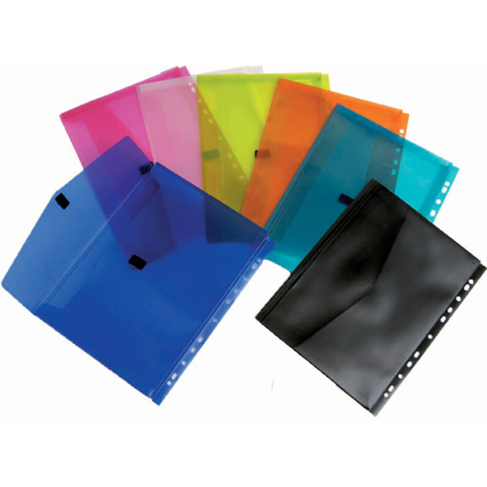 Colby Document Wallet with Filing Strip Pop A4 Assorted 12pk