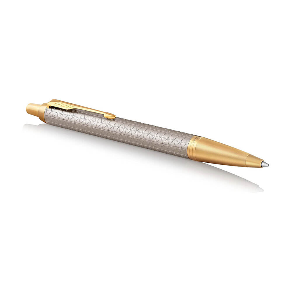 Parker IM Premium Ballpoint Pen Gold Trim (Warm Silver Grey)