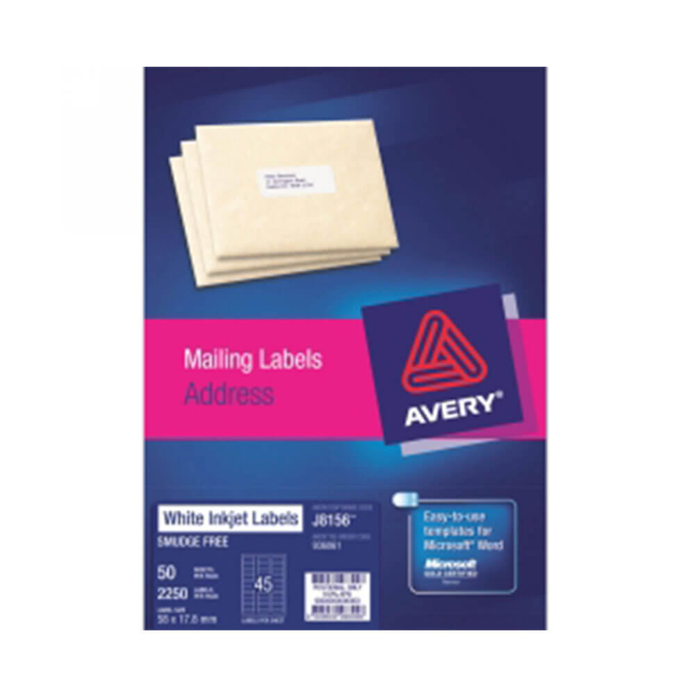 Avery Address Label 58x17.8mm (45/sheet)