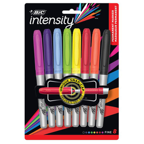 Bic Intensity Permanent Marker 1.1mm Tip Assorted (8pk)