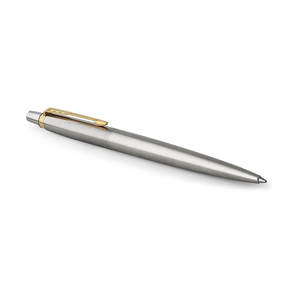 Parker Jotter Steel Gold Trim Ballpoint Pen