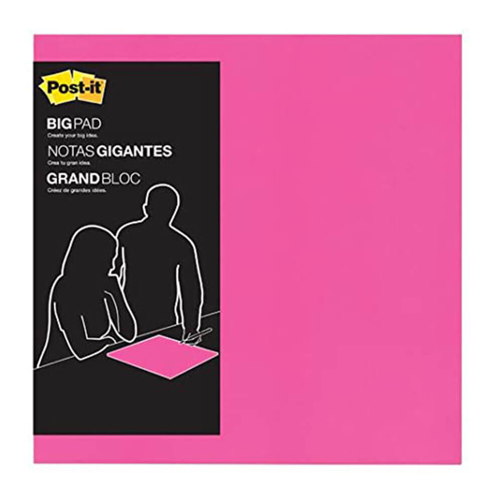 Post-it Big Pad Notes Bright Pink 381x381mm (30 sheets)