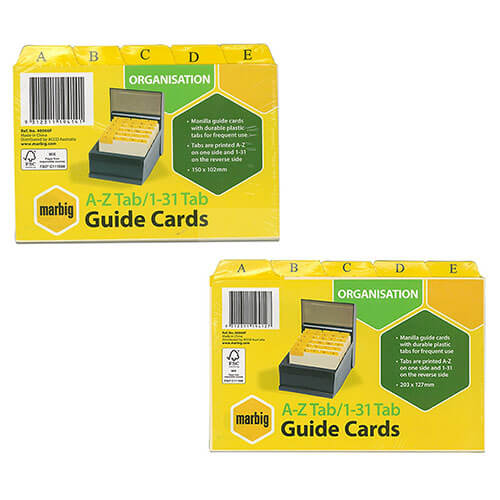 Marbig Manilla Index System Cards (A-Z /1-31 Tabs)