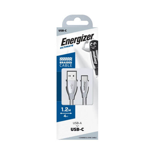 Energizer Braided Type C Micro Metal Cable (White)