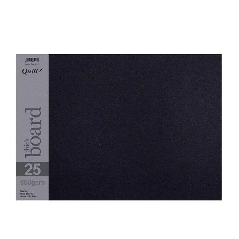 Quill Board 600gsm A3 Black (5pk)