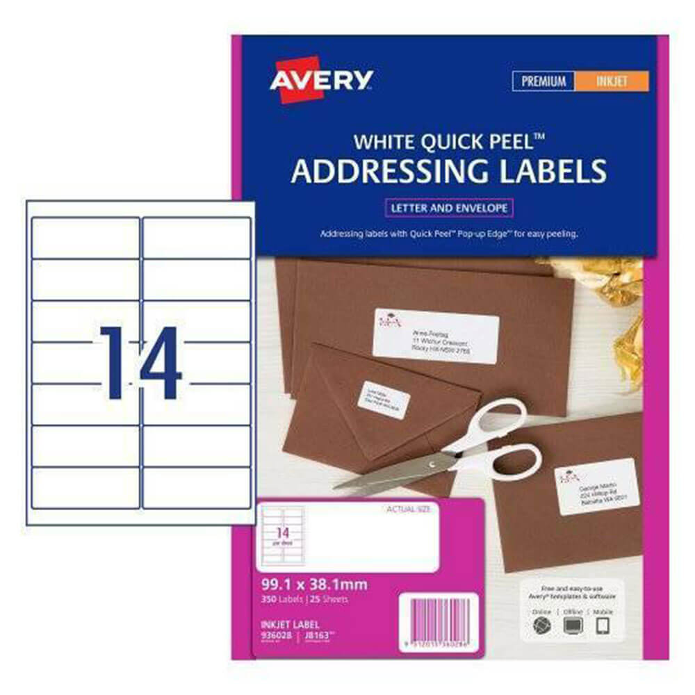 Avery Inkjet Address Label (25pk)