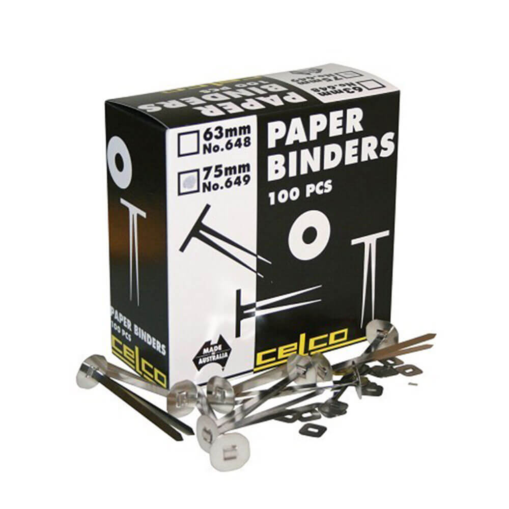 Celco Paper Binders 75mm (100pk)