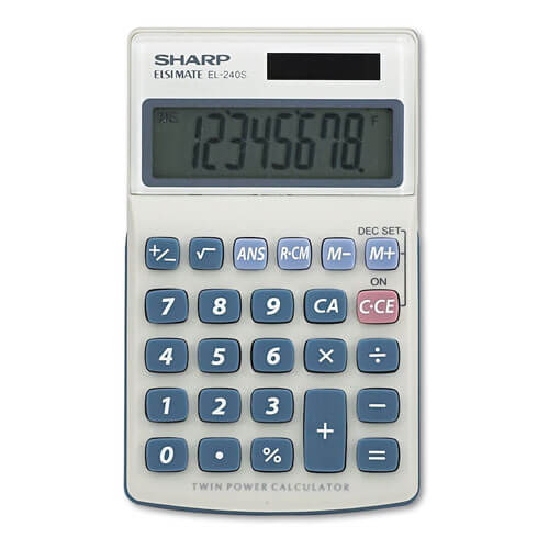 Sharp 8 Digit Dual Power Calculator