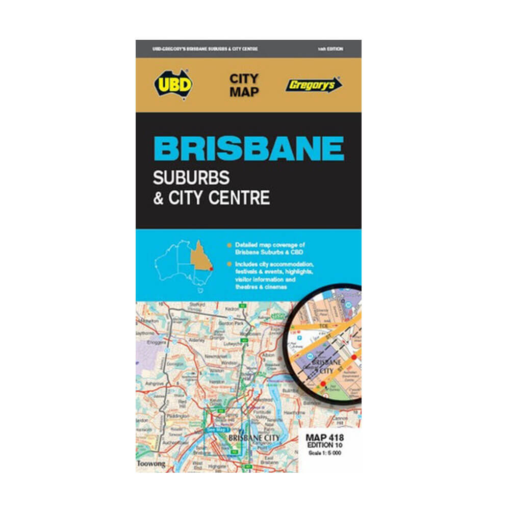 UBD Gregory's Brisbane Suburb & City Centre Map 10th Edition