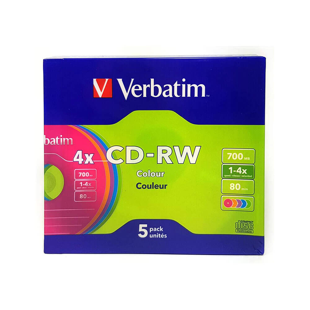 Verbatim CD-RW 80 min 4x Slim Case (5pk)