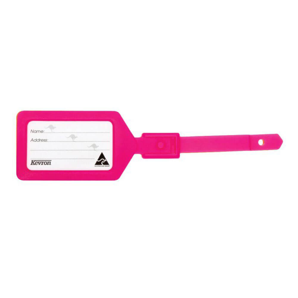 Kevron Plastic Luggage Label Pink (25pk)
