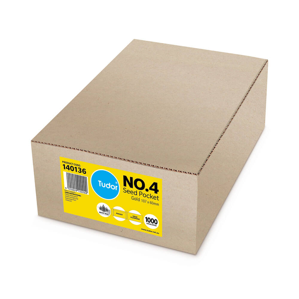 Tudor Seed Envelope Moist Seal Gold 107x60mm (1000pk)