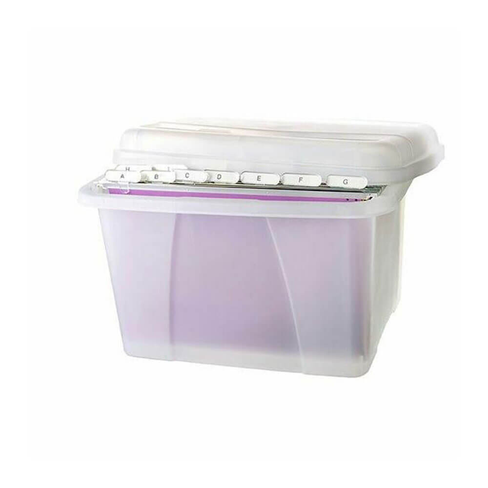 Crystalfile Porta Box with Files Clear Lid and Base (32L)