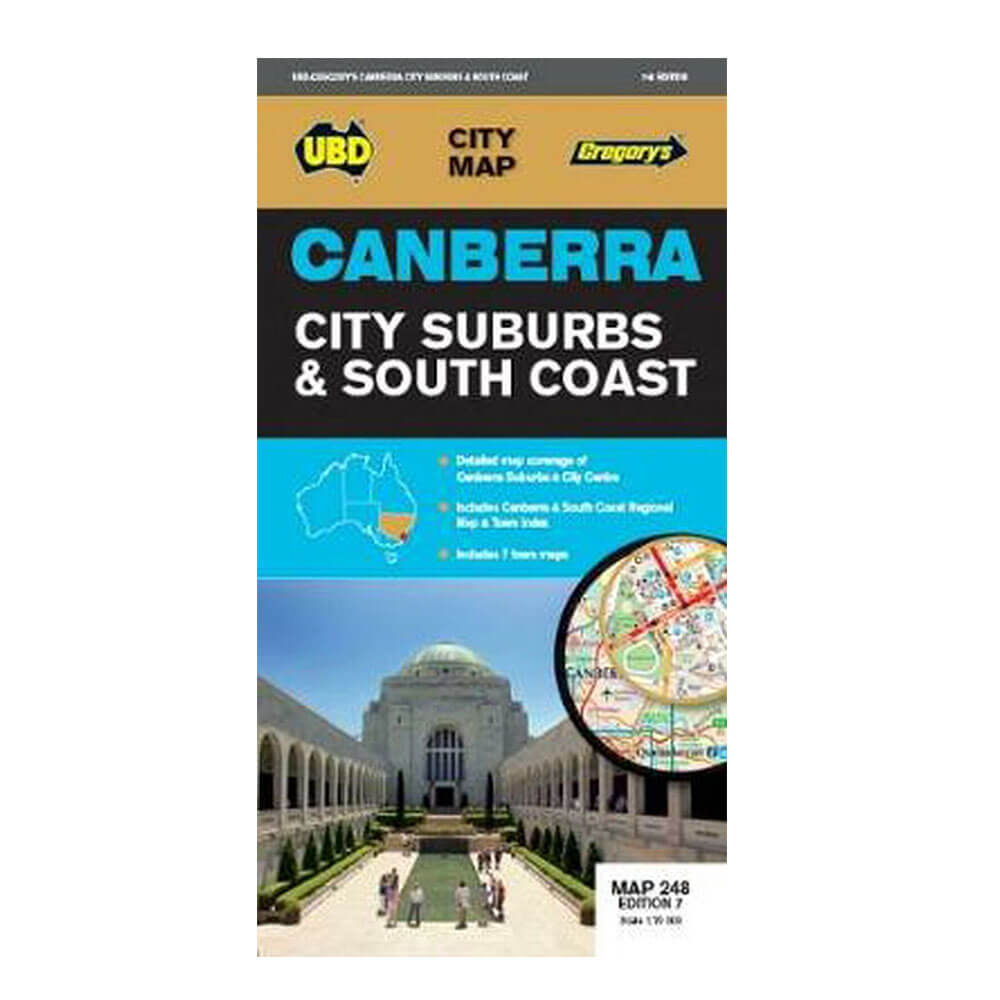 UBD Gregory's Canberra Suburbs & South Coast Map 7th Edition
