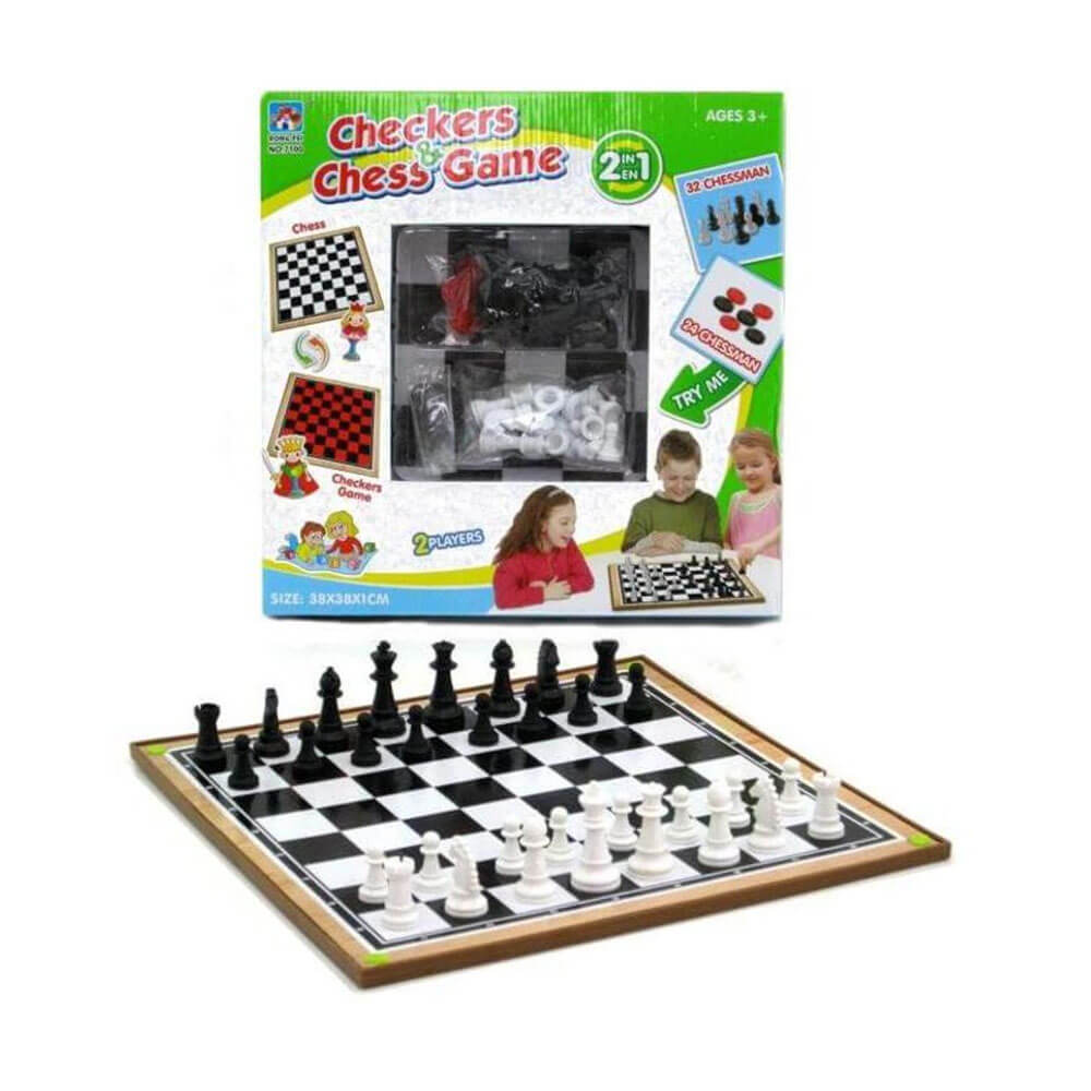 RP Dean Checkers and Chess Board Game Toy (38x38cm)