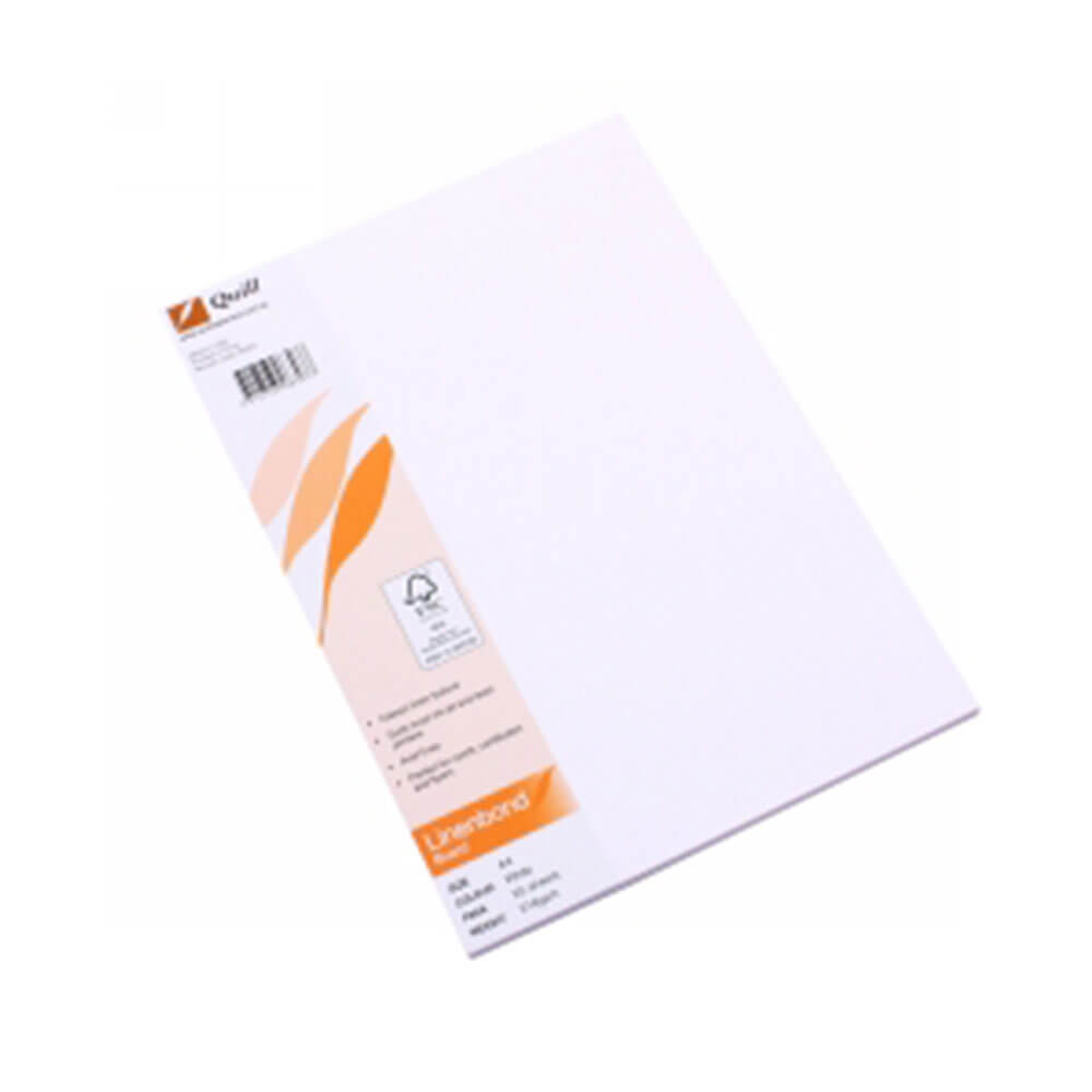 Quill Linenbond Board A4 White (25pk)