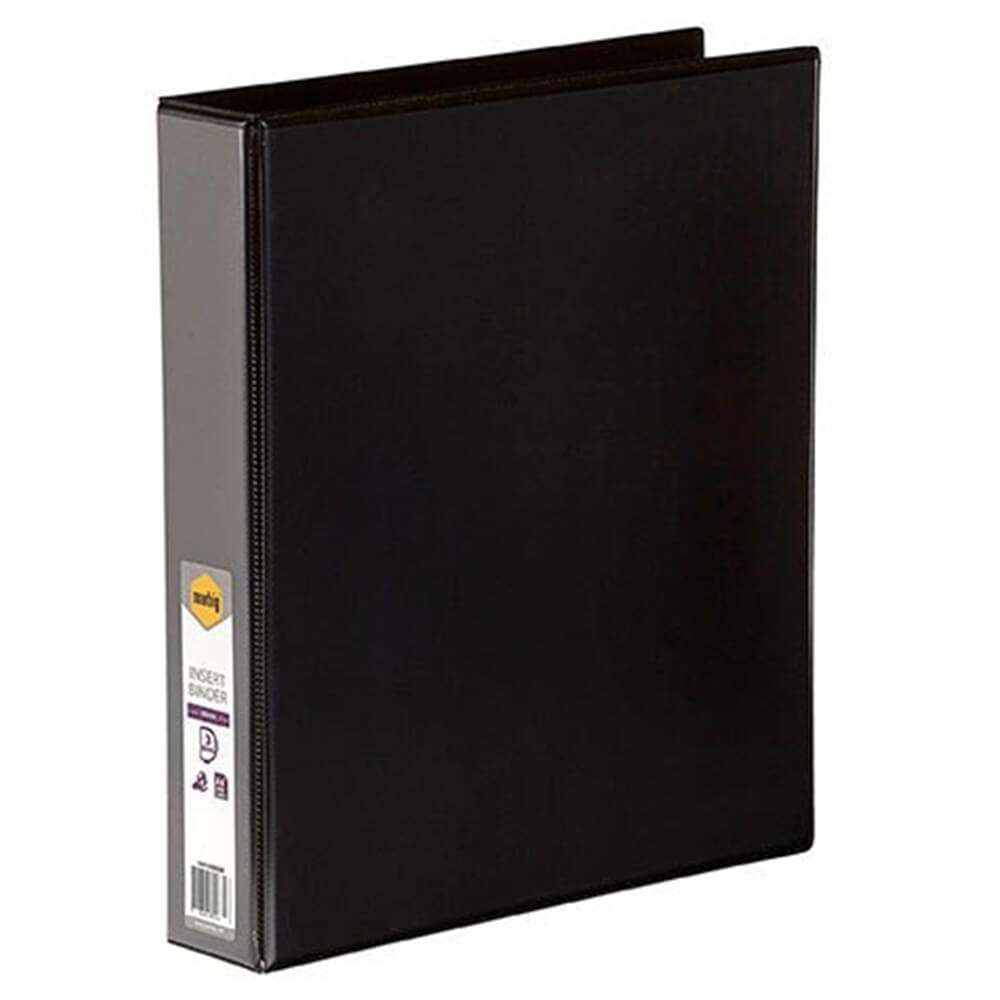 Marbig 3 D-ring Clearview Insert Binder 38mm A4 (Black)