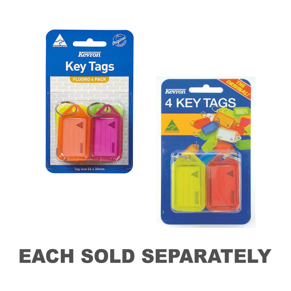 Kevron Key Tags 4pk (56x30mm)