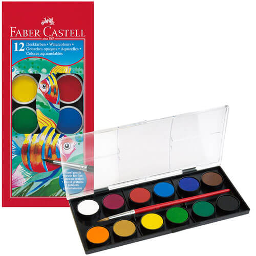 Faber-Castell Deckfarben Watercolours (12 Colours)