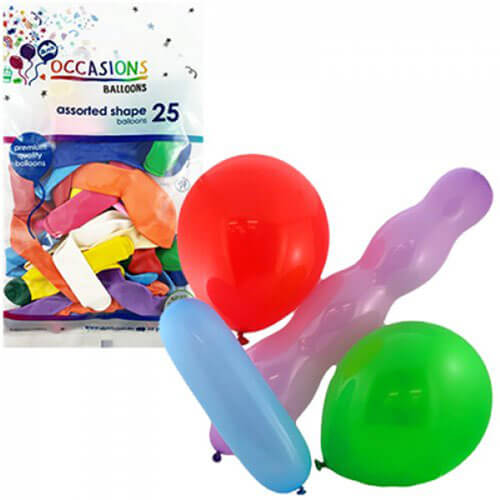 Alpen Balloons 25pk (Assorted Shapes & Colours)