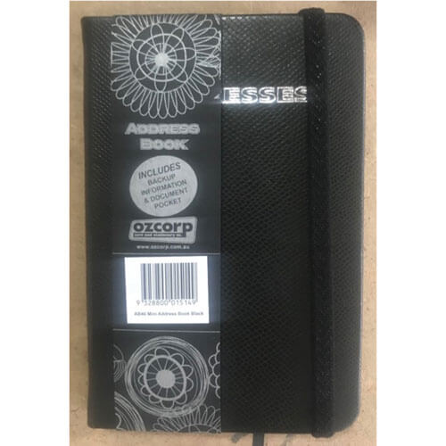Ozcorp Mini Address Book 125x85mm (Black)