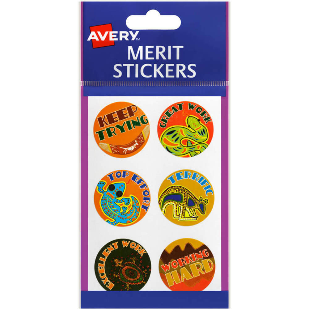 Avery Australian Art Merit Stickers 96pk (Assorted)
