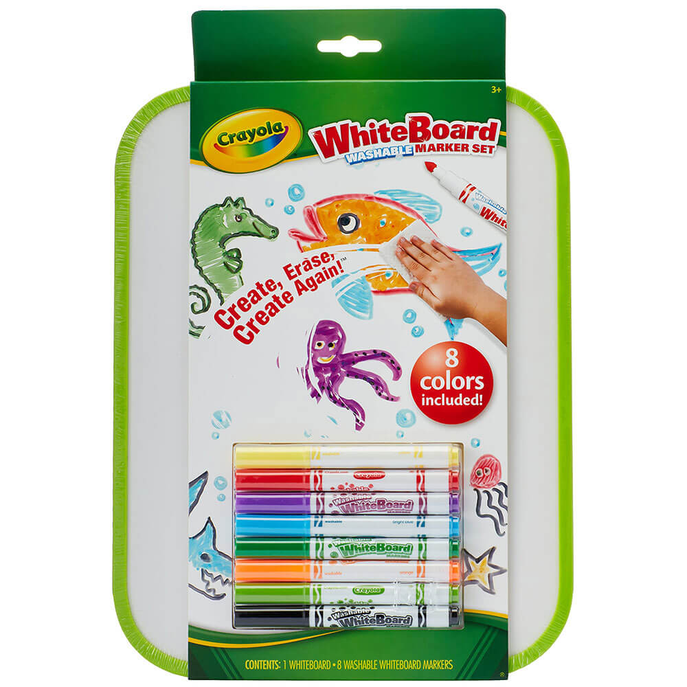 Crayola Dry Erase Board Set with Markers (8 Colours)