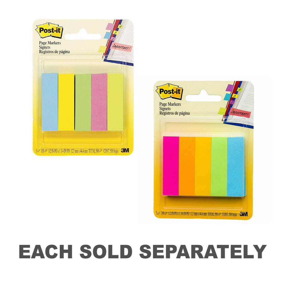 Post-it Page Markers 500 Sheets (5 Colours)