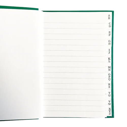 Collins Hard Cover Notebook 96 Pages A-Z C7 (Green)