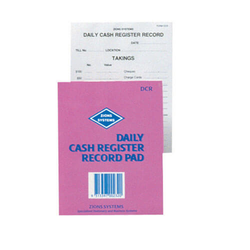 Zions Daily Cash Register Record Pad
